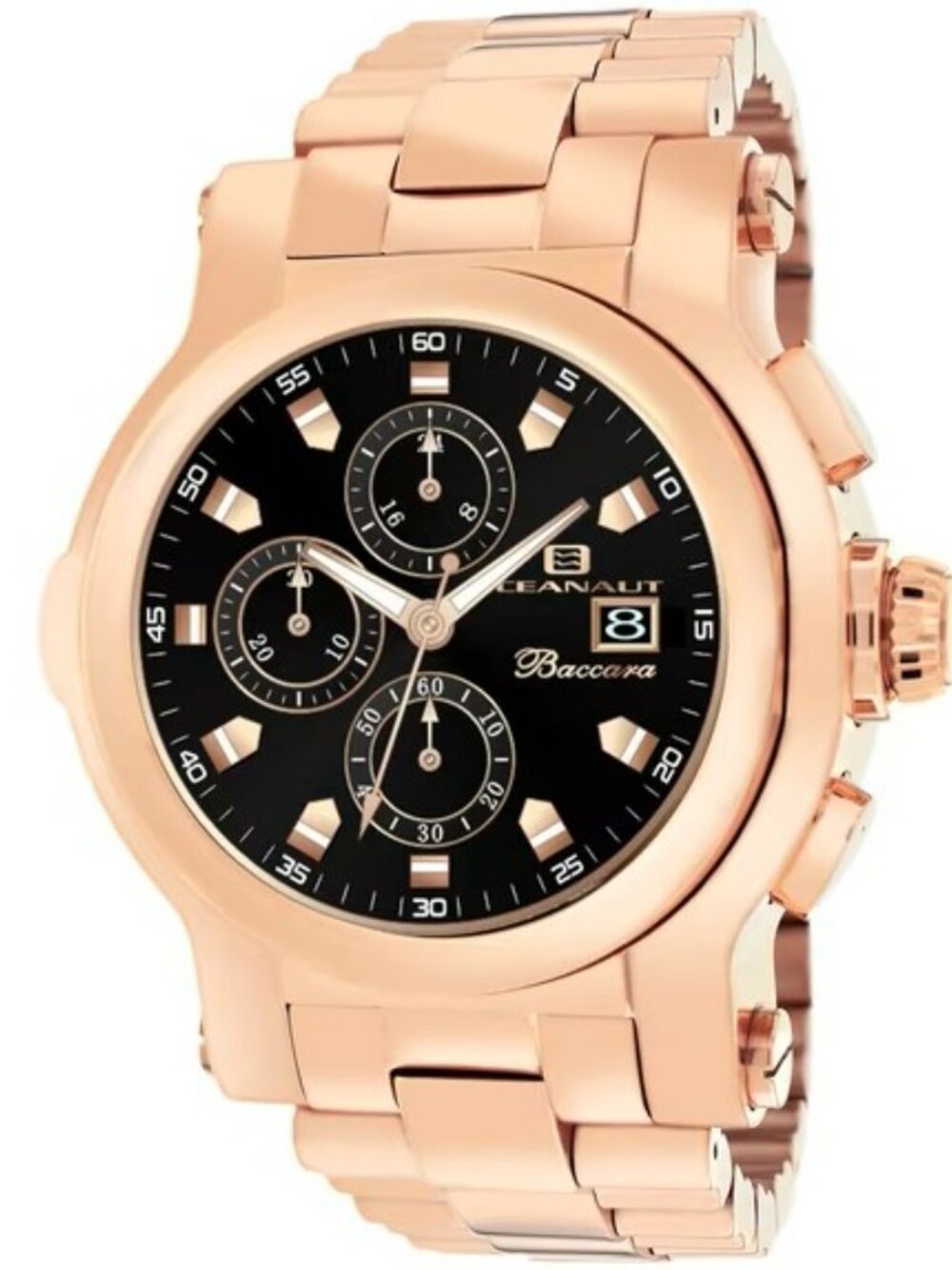 Oceanaut Men's Baccara XL Rose Gold, Black Dial Watch - OC0827
